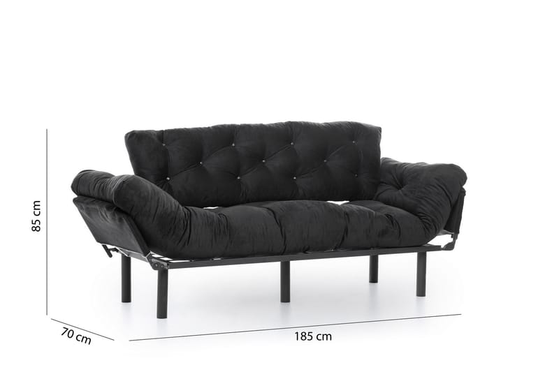 Mezonzo 3-Pers. Sovesofa - Sort - Sovesofaer - 3 personers sovesofa