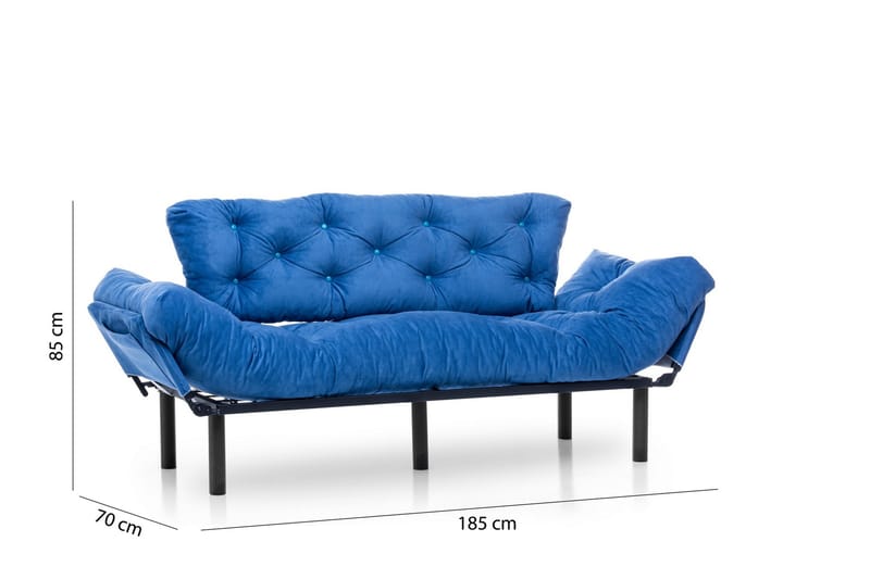 Mezonzo 3-Pers. Sovesofa - Blå - Sovesofaer - 3 personers sovesofa