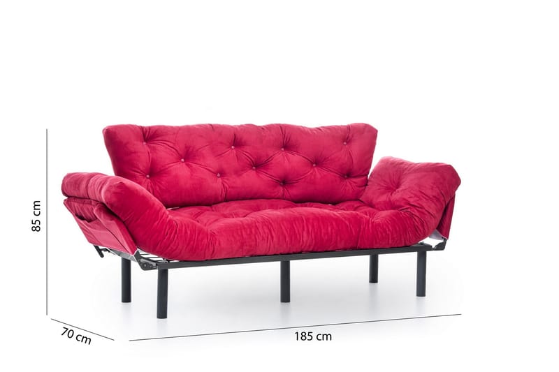 Mezonzo 3-Pers. Sovesofa - Rød - Sovesofaer - 3 personers sovesofa