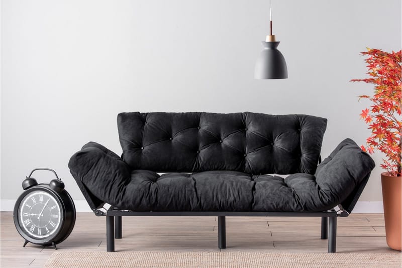 Mezonzo 3-Pers. Sovesofa - Sort - Møbler - Sofaer - Sovesofaer