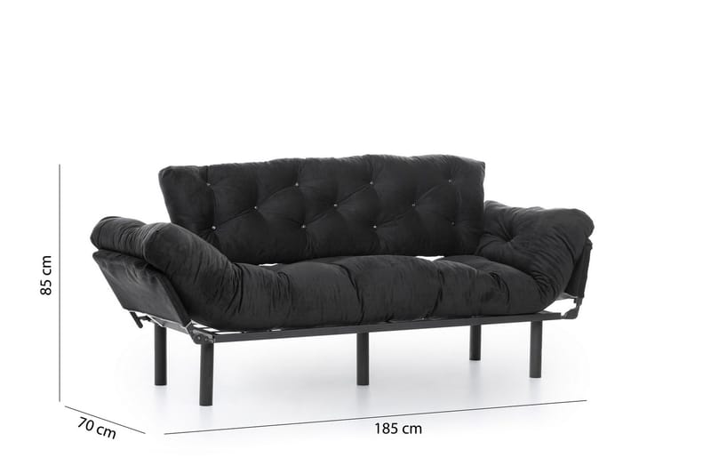 Mezonzo 3-Pers. Sovesofa - Sort - Møbler - Sofaer - Sovesofaer