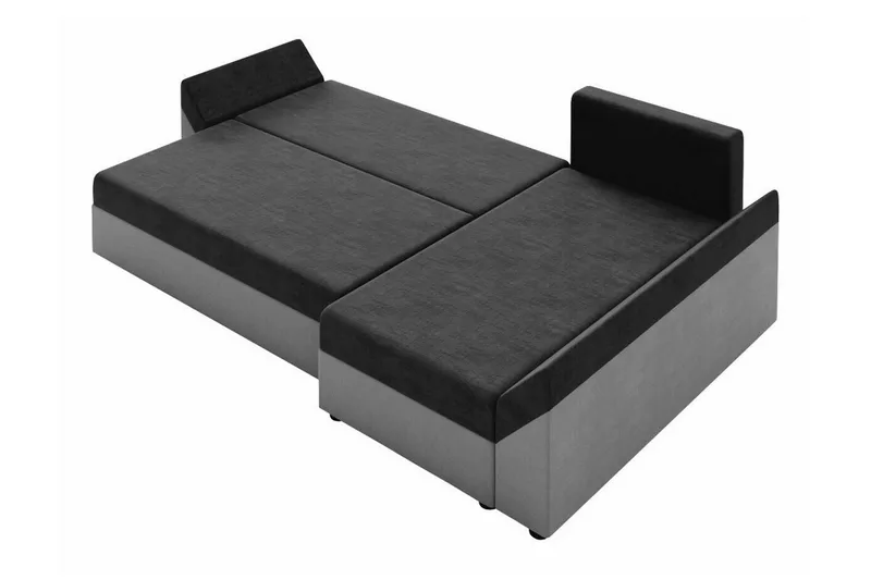 Midfeld 3-sits Hörnbäddsoffa Black/Brown - Møbler - Sofaer - Sovesofaer
