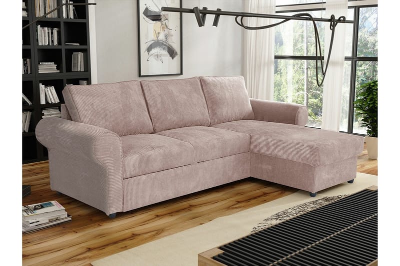 Midfeld 3-sits Hörnbäddsoffa NO_BRAND beige - Møbler - Sofaer - Sovesofaer