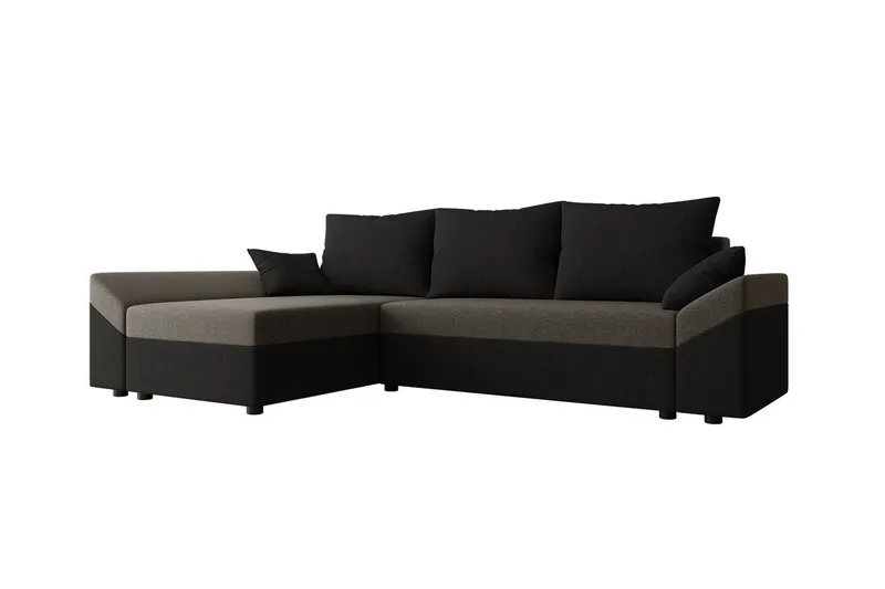 Midfeld 3-sits Hörnbäddsoffa NO_BRAND Black/Brown, undefined