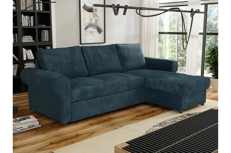 Midfeld 3-sits Hörnbäddsoffa NO_BRAND Dark blue - Møbler - Sofaer - Sovesofaer