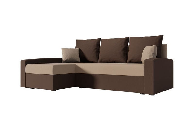 Midfeld 3-personers Hjørnesovesofa - Brun/Beige - Sovesofaer - Hjørnesovesofa