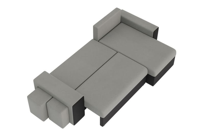 Midfeld 3-personers Hjørnesovesofa - Brun/Sort - Møbler - Sofaer - Sovesofaer