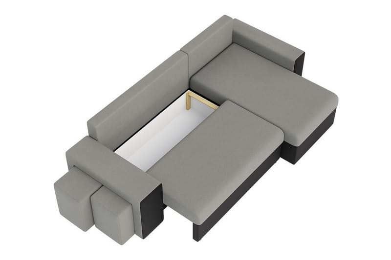 Midfeld 3-personers Hjørnesovesofa - Brun/Sort - Møbler - Sofaer - Sovesofaer