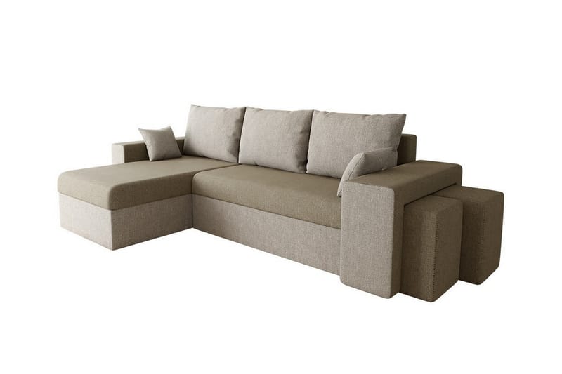 Midfeld 3-personers Hjørnesovesofa - Beige - Sovesofaer - Hjørnesovesofa