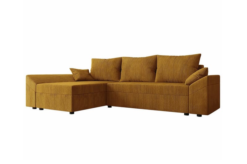 Midfeld 3-personers Hjørnesovesofa - Mørkegul - Møbler - Sofaer - Sovesofaer