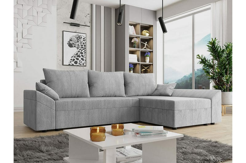 Midfeld 3-personers Hjørnesovesofa - Lysegrå - Møbler - Sofaer - Sovesofaer