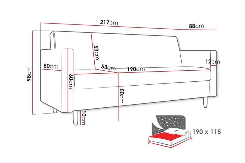 Midfeld 3-personers Sovesofa - Brun - Sovesofaer - 3 personers sovesofa