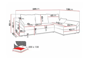 Midfeld 3-personers hjørnesovesofa - Møbler - Sofaer - Sovesofaer