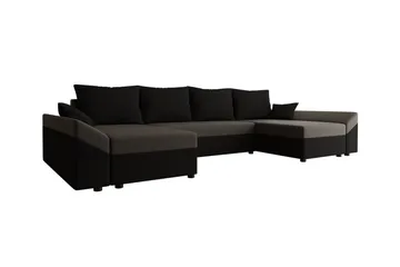Midfeld 4-sits Hörnbäddsoffa Brown/Black - Møbler - Sofaer - Sovesofaer