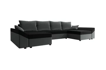 Midfeld 4-sits Hörnbäddsoffa Dark Grey/Black - Møbler - Sofaer - Sovesofaer
