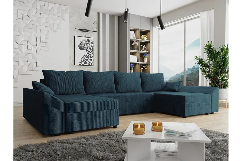 Midfeld 4-sits Hörnbäddsoffa NO_BRAND Dark blue - Møbler - Sofaer - Sovesofaer