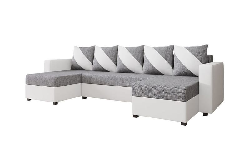 Midfeld 4-personers Hjørnesovesofa - Hvid/Grå - Møbler - Sofaer - Sovesofaer