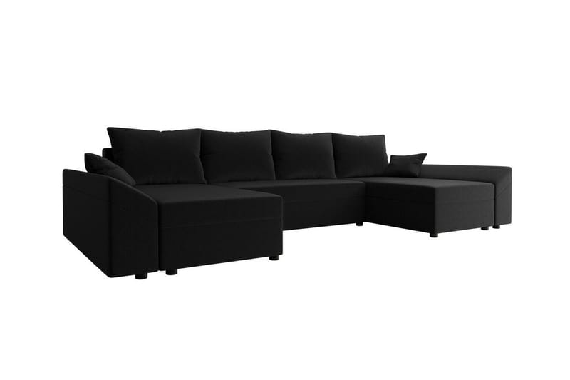 Midfeld 4-personers Hjørnesovesofa - Sort - Møbler - Sofaer - Sovesofaer