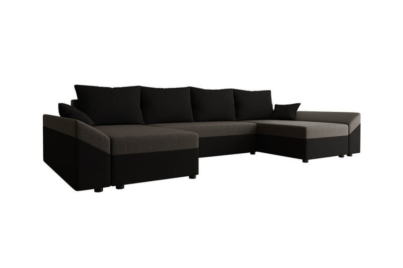 Midfeld 4-personers Hjørnesovesofa - Brun/Sort - Møbler - Sofaer - Sovesofaer