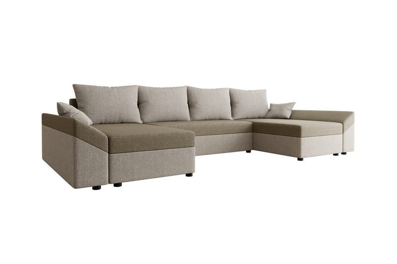 Midfeld 4-personers Hjørnesovesofa - Beige/Lys beige - Sovesofaer - Hjørnesovesofa