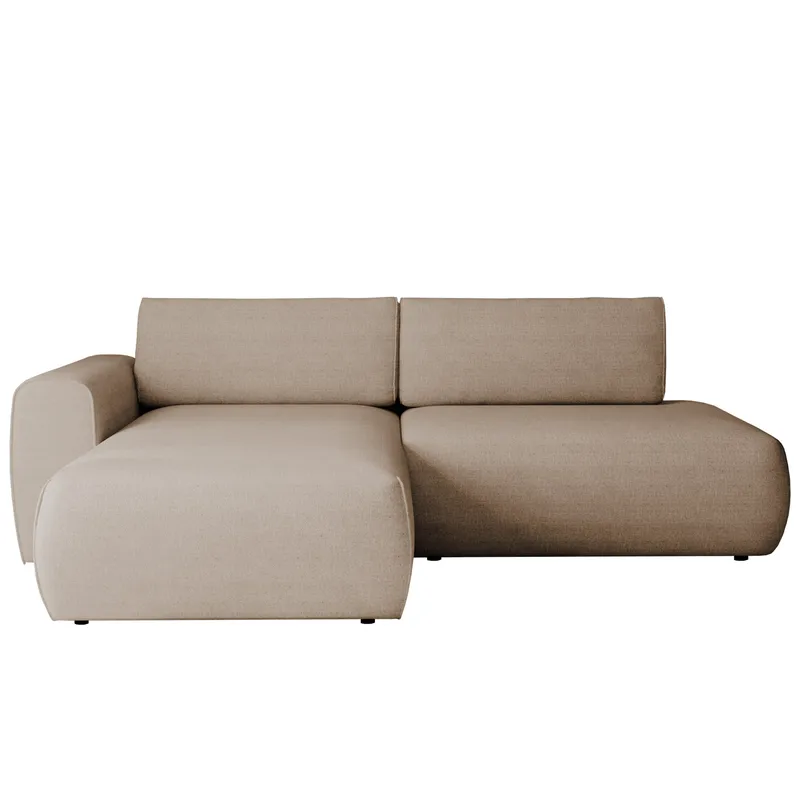 Milias 3-personers sovesofa med chaiselong til venstre og opbevaring, Mørk beige