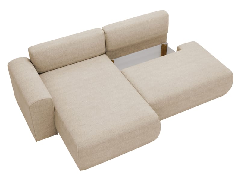 Milias 3-personers sovesofa med chaiselong til højre og opbevaring - Beige - Møbler - Sofaer - Sovesofaer