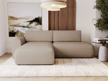 Milias 3-personers sovesofa med chaiselong til venstre og opbevaring - Mørk beige - Møbler - Sofaer - Sovesofaer