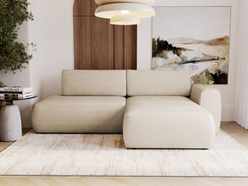 Milias 3-personers sovesofa med chaiselong til højre og opbevaring - Beige - Møbler - Sofaer - Sovesofaer