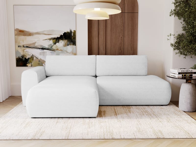 Milias 3-personers sovesofa med chaiselong til venstre og opbevaring - Hvid - Møbler - Sofaer - Sovesofaer