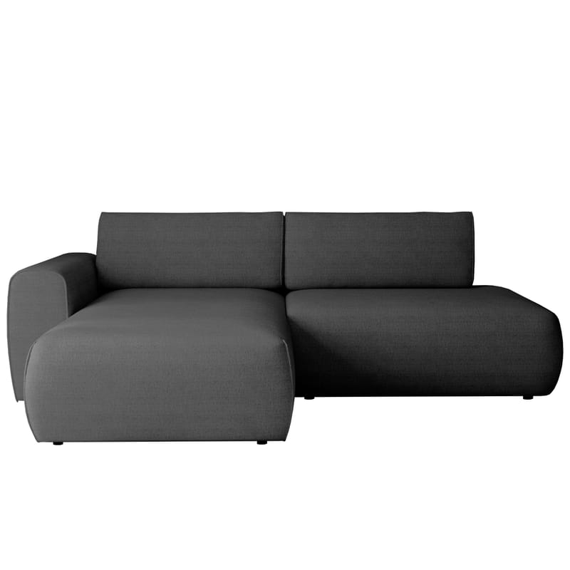 Milias 3-personers sovesofa med chaiselong til venstre og opbevaring, Sort