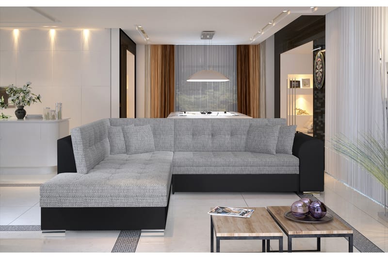 Moclino hjørnesovesofa - Grå/Sort - Møbler - Sofaer - Sovesofaer
