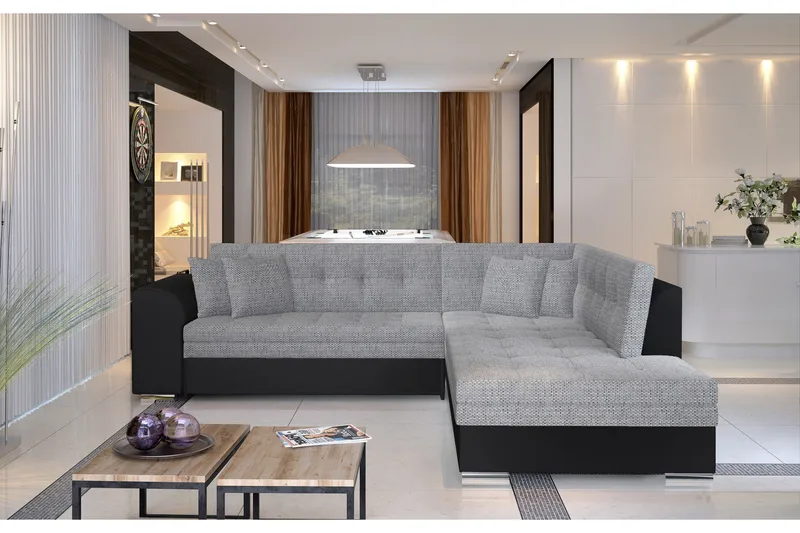 Moclino hjørnesovesofa - Grå/Sort - Møbler - Sofaer - Sovesofaer