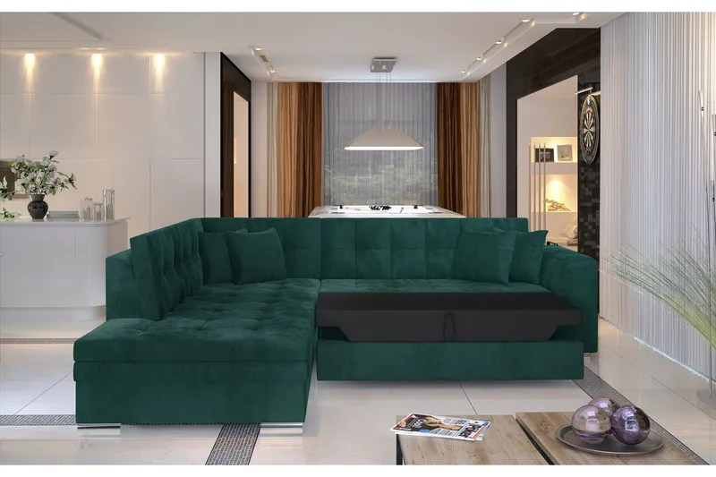 Moclino hjørnesovesofa - Grå/Sort - Møbler - Sofaer - Sovesofaer