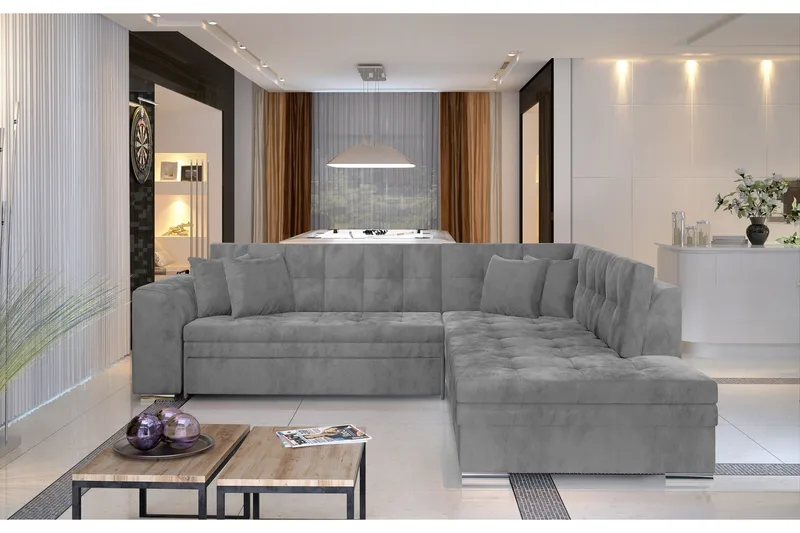 Moclino Hjørnesovesofa - Grøn - Møbler - Sofaer - Sofa med chaiselong - 4 personers sofa med chaiselong