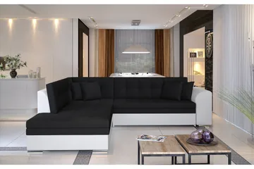 Moclino hjørnesovesofa - Sort/Hvid - Møbler - Sofaer - Sovesofaer