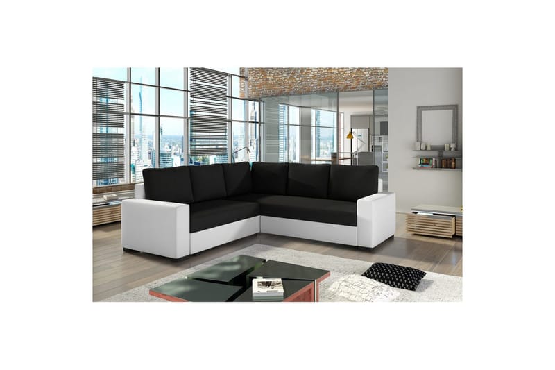 Modulsofa Eltap Canis 235x235x89 cm, Sawana 14, Soft 17, Sort, Hvid