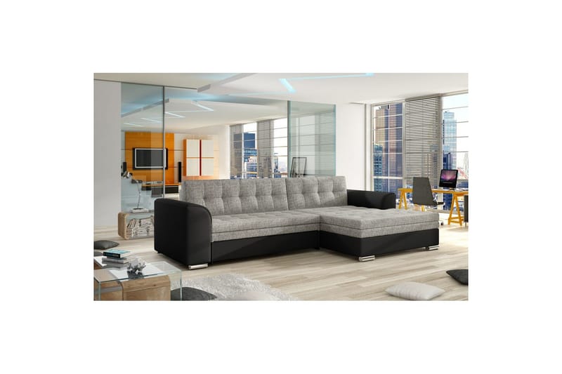 Modulsofa Eltap Conforti 275x165x78 cm - Berlin 01, Soft 11, Grå, Sort, Højre - Møbler - Sofaer - Sovesofaer