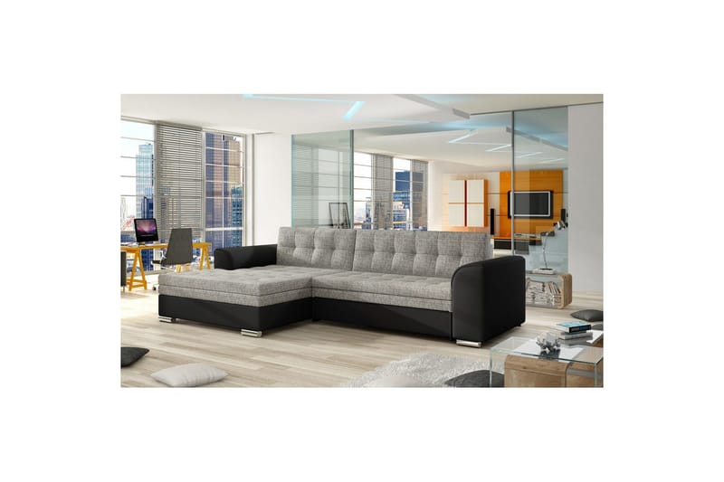 Modulsofa Eltap Conforti 275x165x78 cm - Berlin 01, Soft 11, Grå, Sort, Venstre - Møbler - Sofaer - Sovesofaer