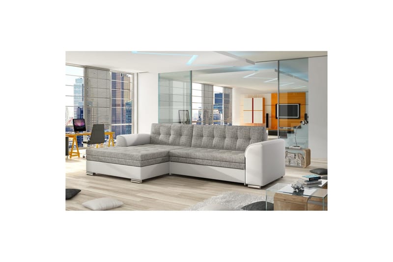 Modulsofa Eltap Conforti 275x165x78 cm, Berlin 01, Soft 17, Grå, Hvid, Venstre