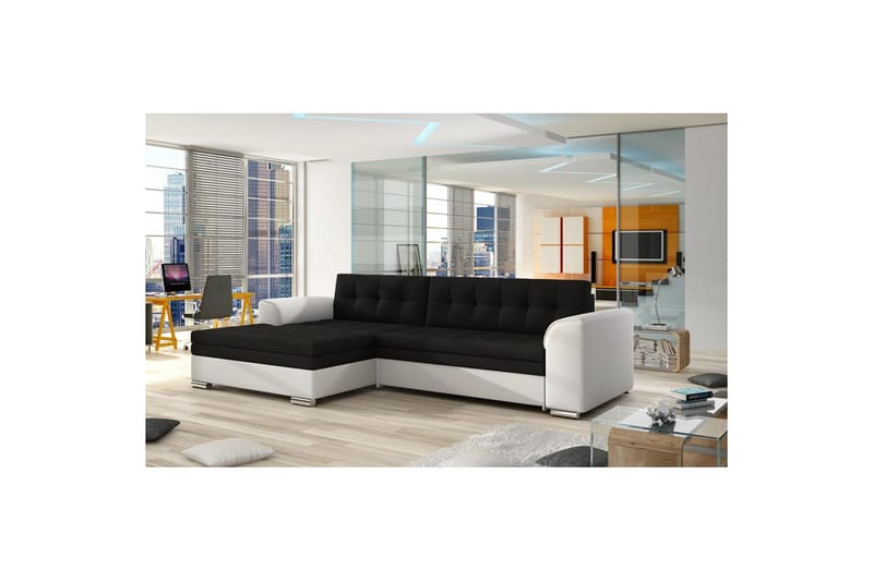 Modulsofa Eltap Conforti 275x165x78 cm, Sawana 14, Soft 17, Sort, Hvid, Venstre