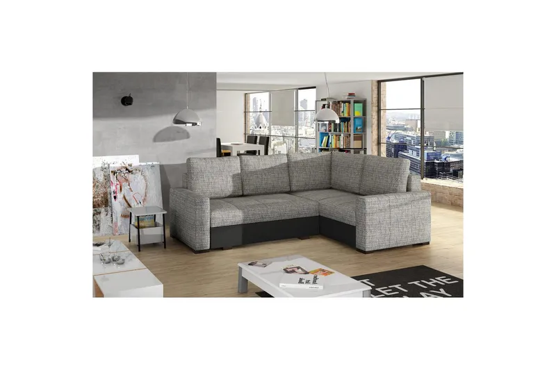 Modulsofa Eltap Corona 235x162x90 cm - Berlin 01, Soft 11, Grå, Sort, Højre - Møbler - Sofaer - Sovesofaer