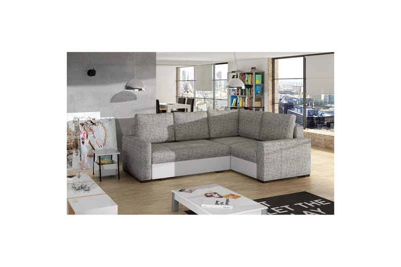 Modulsofa Eltap Corona 235x162x90 cm - Berlin 01, Soft 17, Grå, Hvid, Højre - Møbler - Sofaer - Sovesofaer