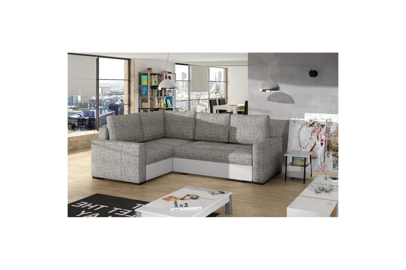 Modulsofa Eltap Corona 235x162x90 cm - Berlin 01, Soft 17, Grå, Hvid, Venstre - Møbler - Sofaer - Sovesofaer