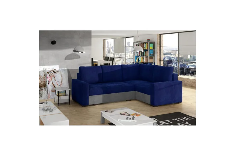 Modulsofa Eltap Corona 235x162x90 cm - Kronos 09, Paros 05, Mørkeblå, Lysegrå, Højre - Møbler - Sofaer - Sovesofaer