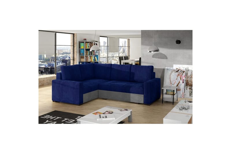 Modulsofa Eltap Corona 235x162x90 cm - Kronos 09, Paros 05, Mørkeblå, Lysegrå, Venstre - Møbler - Sofaer - Sovesofaer