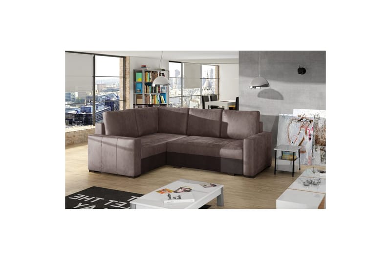 Modulsofa Eltap Corona 235x162x90 cm - Monolith 09, Monolith 29, Mørk Beige, Brun, Venstre - Møbler - Sofaer - Sovesofaer