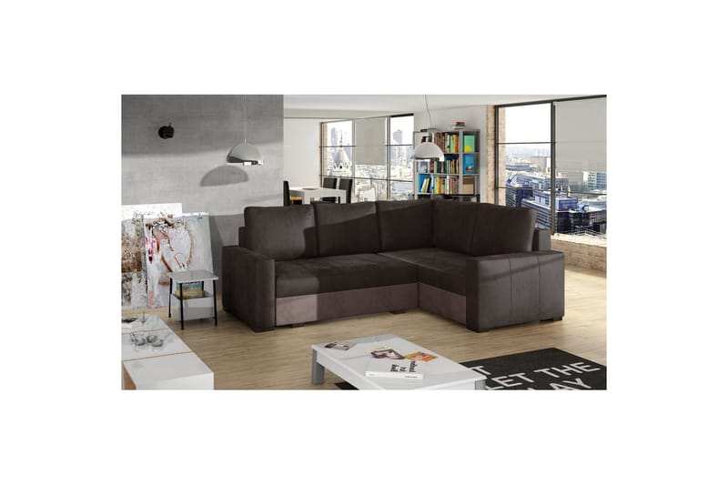 Modulsofa Eltap Corona 235x162x90 cm - Monolith 29, Monolith 09, Brun, Mørk Beige, Højre - Møbler - Sofaer - Sovesofaer