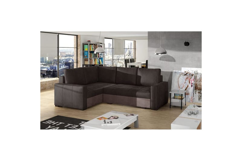 Modulsofa Eltap Corona 235x162x90 cm - Monolith 29, Monolith 09, Brun, Mørk Beige, Venstre - Møbler - Sofaer - Sovesofaer