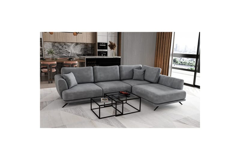 Modulsofa Eltap Larde 286x191x90 cm, Nube 3, Lysegrå, Højre