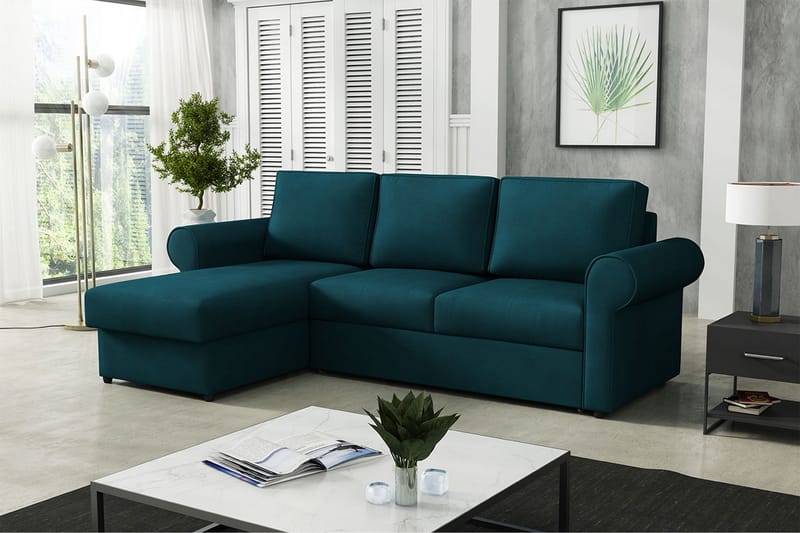 Monaco Hjørnesofa - Mørketurkis - Møbler - Sofaer - Sovesofaer